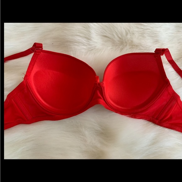 MaMia Women’s Padded Pushup Underwire Red Bra NWOT Size 34C - Picture 6 of 7